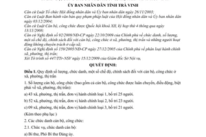 Quyết định 14/2009/QĐ-UBND số lượng chức danh chế độ chính sách