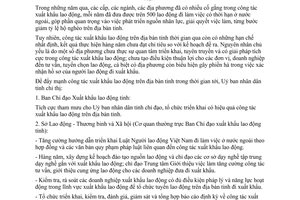 Chỉ thị 16/2009/CT-UBND đẩy mạnh công tác xuất khẩu lao động tỉnh Bắc kạn