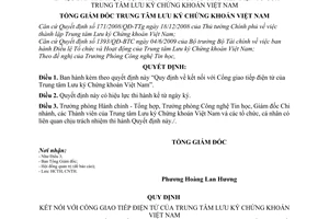 Quyết định 51/QĐ-VSD  kết nối Cổng giao tiếp điện tử