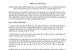 Thông tư liên tịch 239/2009/TTLT-BTC-VKSNDTC-TANDTC hướng dẫn thông báo, gửi, cung cấp thông tin, tài liệu liên quan đến người phạm tội