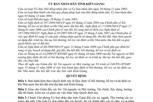 Quyết định 31/2009/QĐ-UBND bồi thường, hỗ trợ tái định cư khi Nhà nước thu hồi đất trên địa bàn tỉnh Kiên Giang