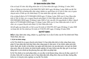 Quyết định 2797/QĐ-UBND năm 2009 quy định chức năng, nhiệm vụ, quyền hạn và cơ cấu tổ chức của Sở Tài chính tỉnh Thừa Thiên Huế