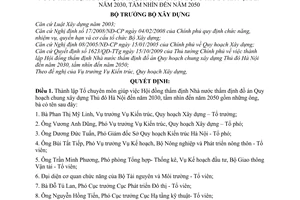 Quyết định 1181/QĐ-BXD thành lập Tổ chuyên môn giúp việc Hội đồng thẩm định Nhà nước  đồ án Quy hoạch chung xây dựng Thủ đô Hà Nội