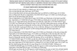 Quyết định 121/2009/QĐ-UBND  trình tự, thủ tục cho phép hộ gia đình, cá nhân chuyển mục đích sử dụng đất vườn, ao trong  thửa đất