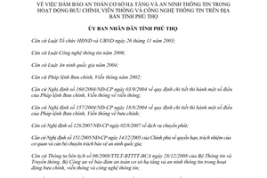 Quyết định 4607/2009/QĐ-UBND an ninh thông tin bưu chính viễn thông công nghệ thông tin Phú Thọ