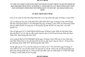 Quyết định 2820/2009/QĐ-UBND sửa đổi chính sách dân số kế hoạch hóa Huế