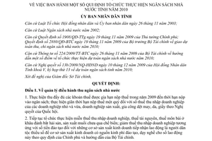 Quyết định 2818/QĐ-UBND năm 2009 tổ chức thực hiện NSNN Huế 2010