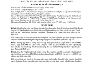 Quyết định 81/2009/QĐ-UBND chuyển giao công tác chứng thực các hợp đồng, giao dịch bất động sản cho các tổ chức hành nghề công chứng