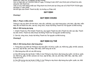Thông tư 28/2009/TT-BTNMT  trang phục, phù hiệu, cấp hiệu, biển hiệu thanh tra viên, cán bộ, công chức cơ quan Thanh tra Tài nguyên môi trường