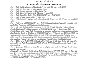 Quyết định 123/2009/QĐ-UBND điều kiện đảm bảo kinh doanh các mặt hàng vật liệu xây dựng