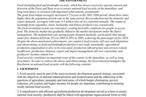 Resolution No. 63/NQ-CP of December 23, 2009, on national food security