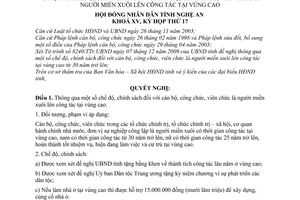 Nghị quyết 298/2009/NQ-HĐND  chế độ, chính sách cán bộ, công chức, viên chức người miền xuôi lên công tác tại vùng cao