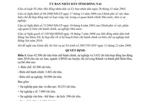 Quyết định 3809/QĐ-UBND 2009 biên chế hành chính sự nghiệp chỉ tiêu biên chế hợp đồng 2010 Đồng Nai