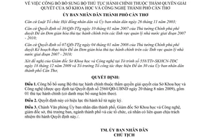 Quyết định 3858/QĐ-UBND c&#244;ng bố bổ sung bộ thủ tục h&#224;nh ch&#237;nh