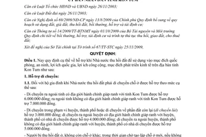 Quyết định 75/2009/QĐ-UBND hỗ trợ khi Nhà nước thu hồi đất Kon Tum