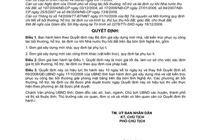 Quyết định 120/2009/QĐ-UBND Bộ đơn giá xây dựng mới nhà, vật kiến trúc phục