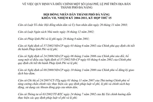 Nghị quyết 90/2009/NQ-HĐND quy định và điều chỉnh phí lệ phí trên địa bàn thành