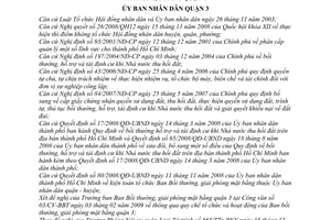 Quyết định 10/2009/QĐ-UBND Quy chế tổ chức hoạt động Ban Bồi thường, giải phóng mặt bằng quận 3