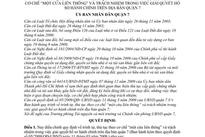 Quyết định 15/2009/QĐ-UBND điều chỉnh Quyết định 05/2009/QĐ-UBND trình tự, thủ tục theo cơ chế một cửa liên thông