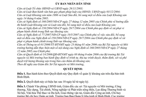 Quyết định 51/2009/QĐ-UBND  quản lý khoáng sản trên địa bàn tỉnh Bình Định