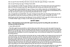 Quyết định 3197/QĐ-UBND năm 2010 Quy hoạch phát triển ngành thương mại Cao Bằng