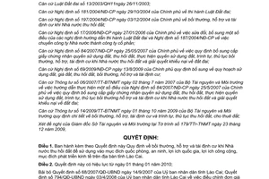 Quyết định 45/2009/QĐ-UBND  bồi thường, hỗ trợ và tái định cư khi nhà nước