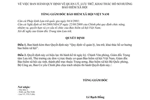 Quyết định 1525/QĐ-BHXH quản lý, lưu trữ, khai thác Hồ sơ huởng bảo hiểm xã hội