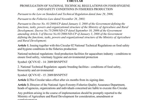 Circular No. 82/2009/TT-BNNPTNT promulgation of national technical regulations