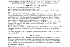 Quyết định 47/2009/QĐ-UBND sửa đổi Quyết định 56/2008/QĐ-UBND