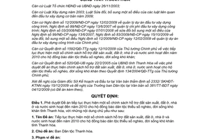 Quyết định 4612/QĐ-UBND 2009 hỗ trợ đất sản xuất ở nước sinh hoạt 2010 hộ dân tộc thiểu số nghèo Thanh Hóa