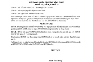 Nghị quyết 21/2009/NQ-HĐND trích ngân sách hỗ trợ Quỹ bảo trợ nạn nhân da cam