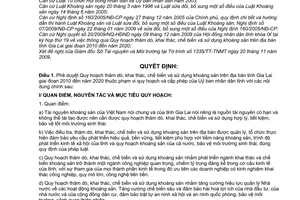 Quyết định 58/2009/QĐ-UBND Quy hoạch thăm dò, khai thác, chế biến khoáng sản