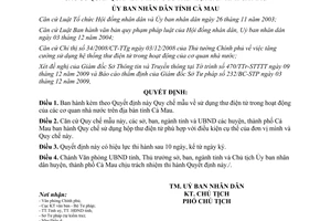 Quyết định 26/2009/QĐ-UBND quy chế sử dụng thư điện tử trong cơ quan nhà nước Cà Mau