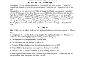 Quyết định 26/2009/QĐ-UBND mức phụ cấp lực lượng bảo vệ dân phố tại các phường, thị trấn trong tỉnh