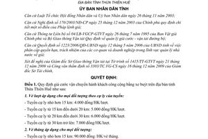 Quyết định 2853/QĐ-UBND Giá cước vận chuyển hành khách công cộng bằng xe buýt Thừa Thiên Huế