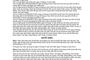 Quyết định 33/2009/QĐ-UBND tỷ lệ phần trăm (%) phân chia các khoản thu giữa ngân sách tỉnh, ngân sách cấp huyện ngân sách cấp xã