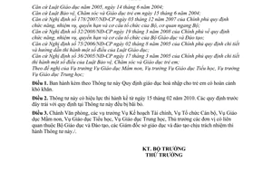 Thông tư 39/2009/TT-BGDĐT giáo dục hòa nhập cho trẻ em có hoàn cảnh khó khăn