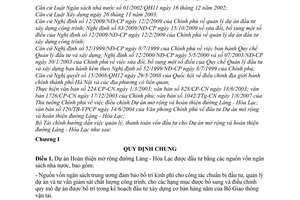 Thông tư 241/2009/TT-BTC hướng dẫn quản lý, thanh toán vốn đầu tư dự án mở rộng hoàn thiện đường Láng - Hòa Lạc