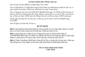 Quyết định 48/2009/QĐ-UBND chức năng nhiệm vụ quyền hạn cơ cấu Sở GD&ĐT Lào Cai