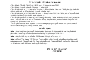 Quyết định 38/2009/QĐ-UBND chính sách hỗ trợ, kkhuyến khích phát triển kinh tế