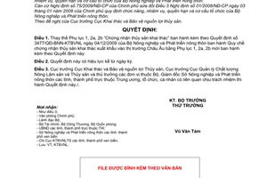 Quyết định 3720/QĐ-BNN-KTBVNL thay thế Phụ lục 1, 2a, 2b Chứng nhận thủy sản khai thác