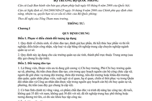 Thông tư 177/2010/TT-BQP đào tạo trung cấp chuyên nghiệp ngành quân sự cơ sở