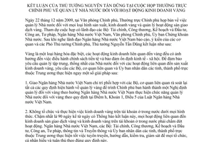 Thông báo 369/TB-VPCP kết luận Thủ tướng Nguyễn Tấn Dũng tại cuộc họp thường trực chính phủ quản lý nhà nước hoạt động kinh doanh vàng