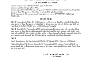 Quyết định 875/QĐ-UBND  ủy quyền cấp giấy chứng nhận quyền sử dụng đất, quyền sở hữu nhà ở tài sản khác gắn liền đất