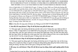 Thông tư 41/2009/TT-BLĐTBXH sửa đổi Thông tư 03/2007/TT-BLĐTBXH