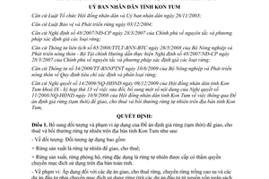 Quyết định 77/2009/QĐ-UBND Đề án định giá rừng cho thuê bồi thường rừng tự nhiên Kon Tum