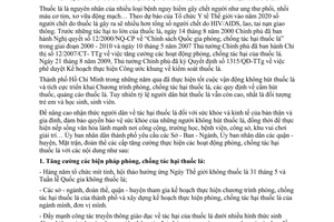 Chỉ thị 23/2009/CT-UBND tăng cường hoạt động phòng, chống tác hại thuốc lá