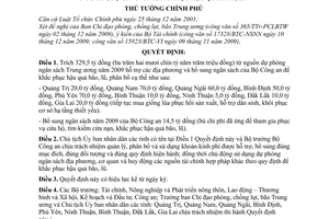 Quyết định 2207/QĐ-TTg  hỗ trợ bổ sung kinh phí tỉnh miền Trung Tây Nguyên, Bộ Công an khắc phục hậu quả bão, lũ