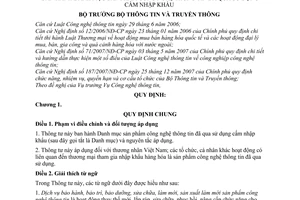 Thông tư 43/2009/TT-BTTTT danh mục sản phẩm công nghệ thông tin đã qua sử dụng cấm nhập khẩu