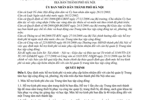 Quyết định 125/2009/QĐ-UBND mức hỗ trợ kinh phí phụ cấp kiêm nhiệm cán bộ quản lý Trung tâm học tập cộng đồng xã, phường, thị trấn